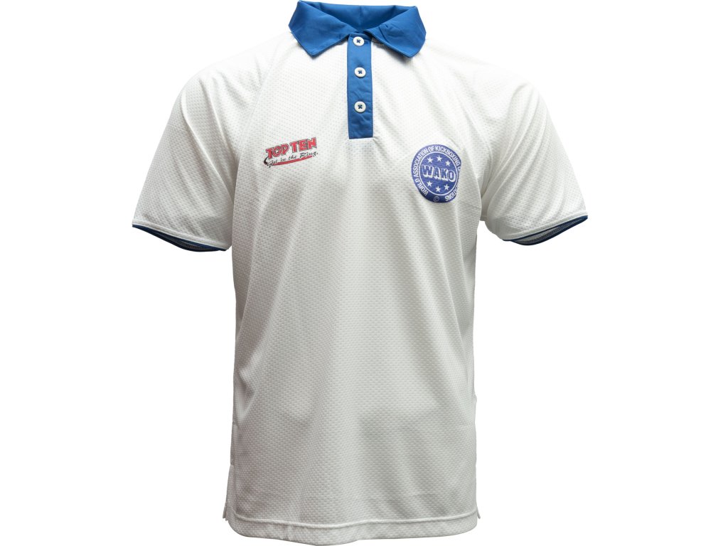 Polo Shirt “WAKO”, Dry Fit - white, size S (Size S, Color White)