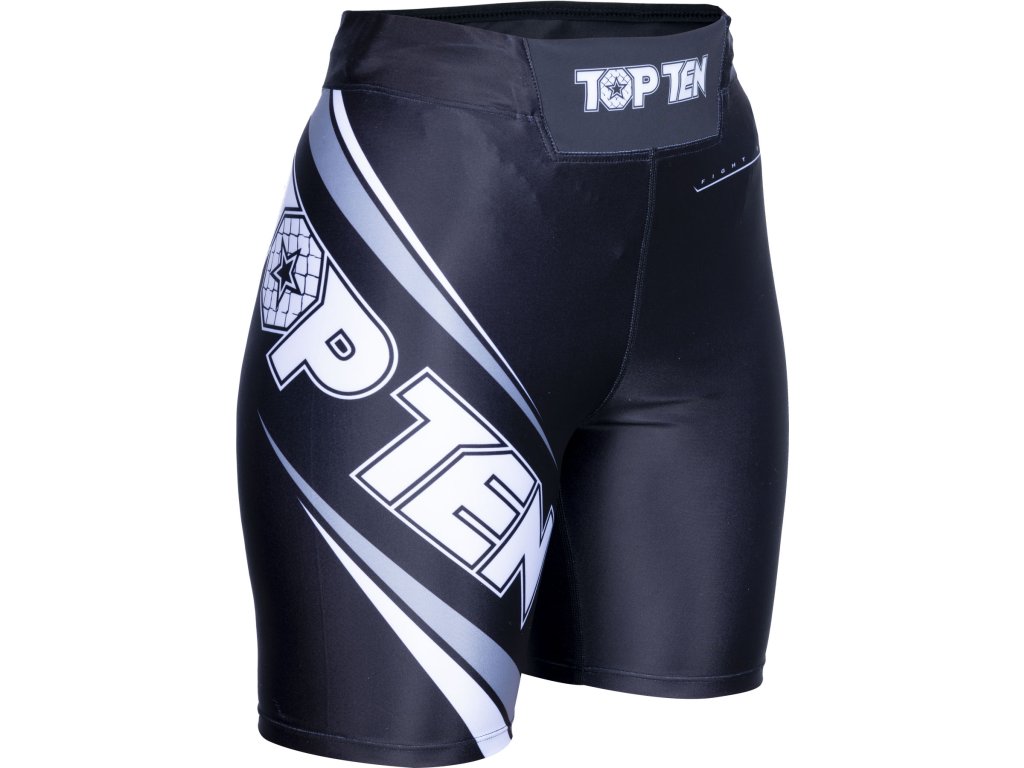 MMA Vale Tudo Women Short Tights “Fight Team” - black, size S (Size S, Color Black, Gloves cut Without Label)