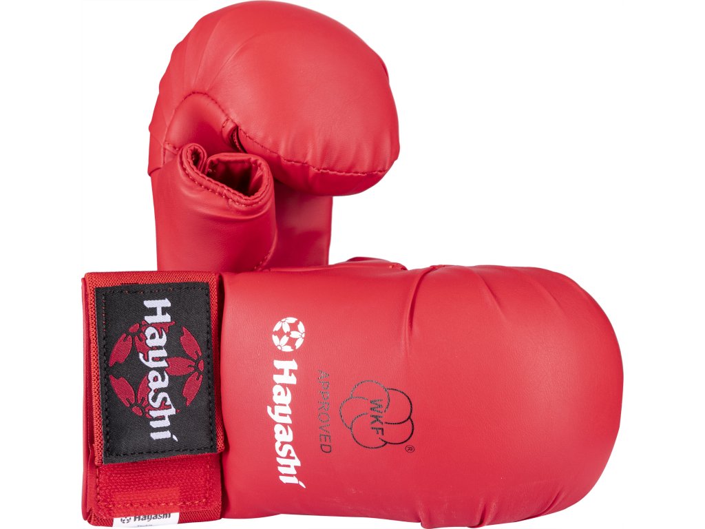 Karate fist protector “TSUKI” with thumb (WKF approved) - red, size S (Size S, Color Red)