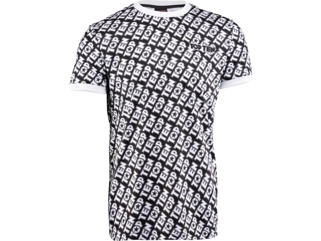 Tričko "Monogram" - čierno-biele, veľkosť XS (Size XS, Color Black - White, Gloves cut Without Label)