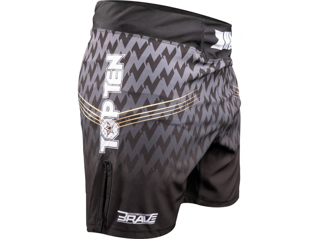 MMA Shorts “BRAVE Fight Night” - black, size S (Size S, Color Black, Gloves cut Without Label)