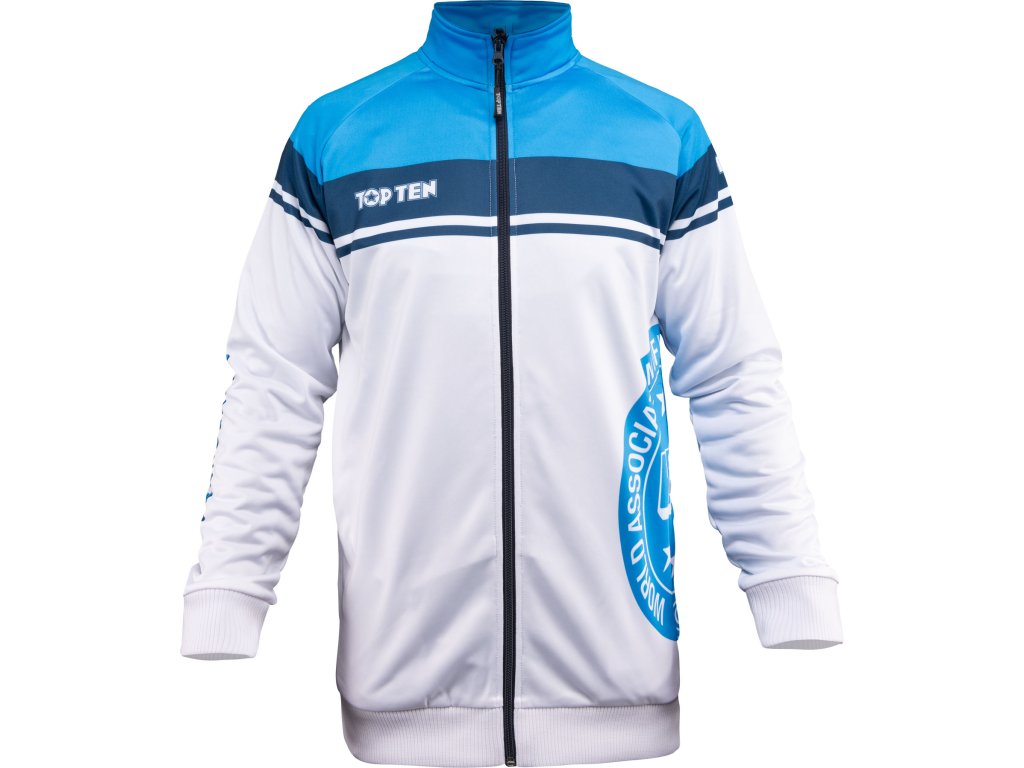 Training jacket “WAKO Territory” - white-blue, size XS (Size XS, Color White - Blue, Gloves cut Without Label)