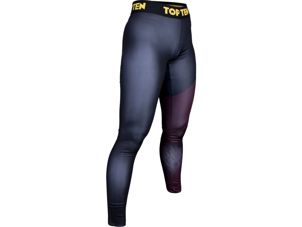 Legíny, pančuchy "Workout" - čierno-červené, veľkosť XS (Size XS, Color Black - Red, Gloves cut Without Label)