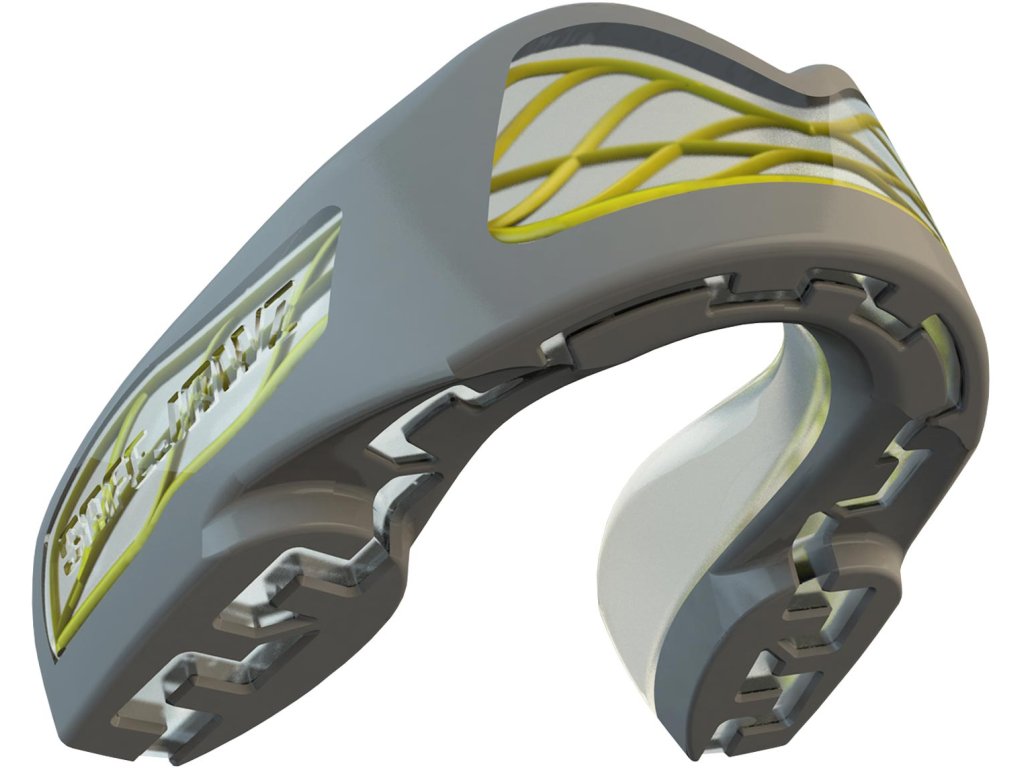 Mouth guard “Nitro” - grey-yellow, Senior (Color Gray - Yellow, Gloves cut Without Label)