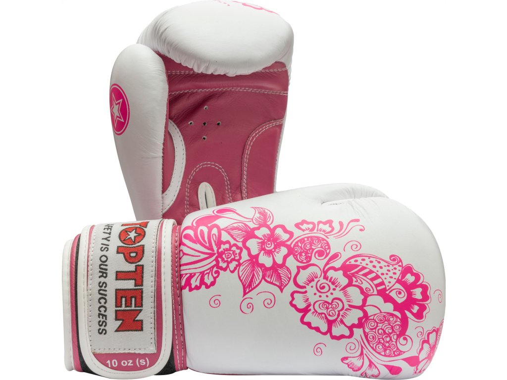 Boxing Gloves for women “Ultimate Woman Fight” - 10 oz, white-pink (Color White - Pink, Gloves weight 10 oz)