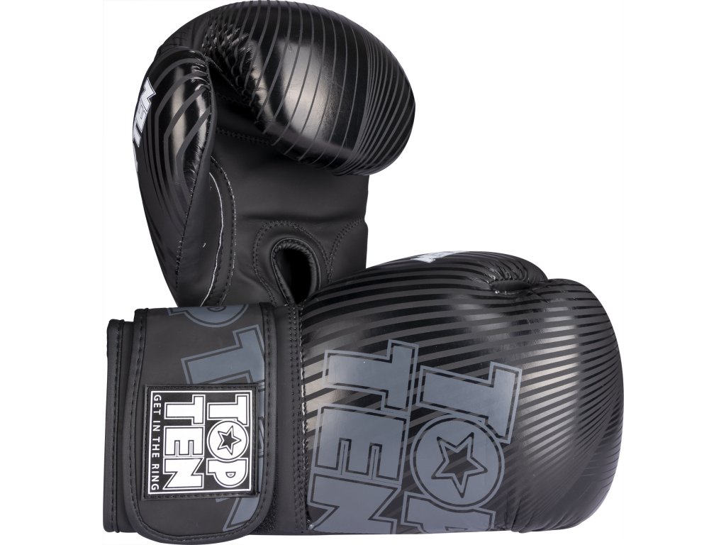 Boxing gloves “Vectory” - 10 oz, black (Color Black, Gloves weight 10 oz, Gloves cut Standard)