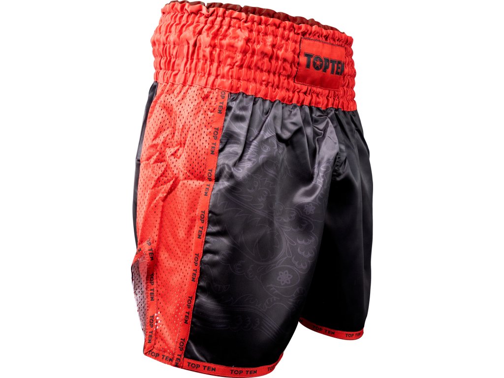 Kickboxing shorts “Dragon” - red-black, size XS (Size XS, Color Red - Black, Gloves cut Without Label)