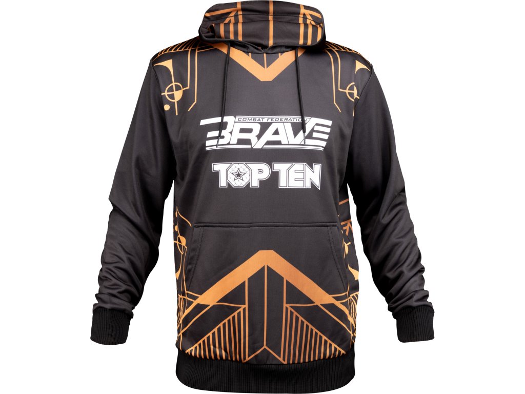 Hoodie “BRAVE” - black-gold, size XS (Size XS, Color Black - Gold, Gloves cut Without Label)