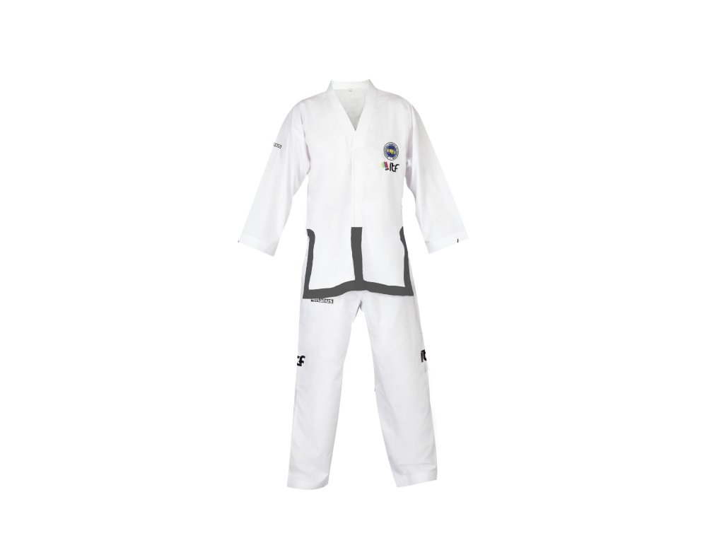 Taekwon-Do Dobok "Master" (1. - 3. Dan) - biely, veľkosť 160 cm (Color White, Size 160 cm)