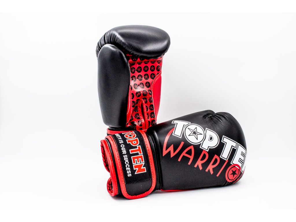 Boxing gloves “Warrior” - 10 oz , black (Color Black, Gloves weight 10 oz)