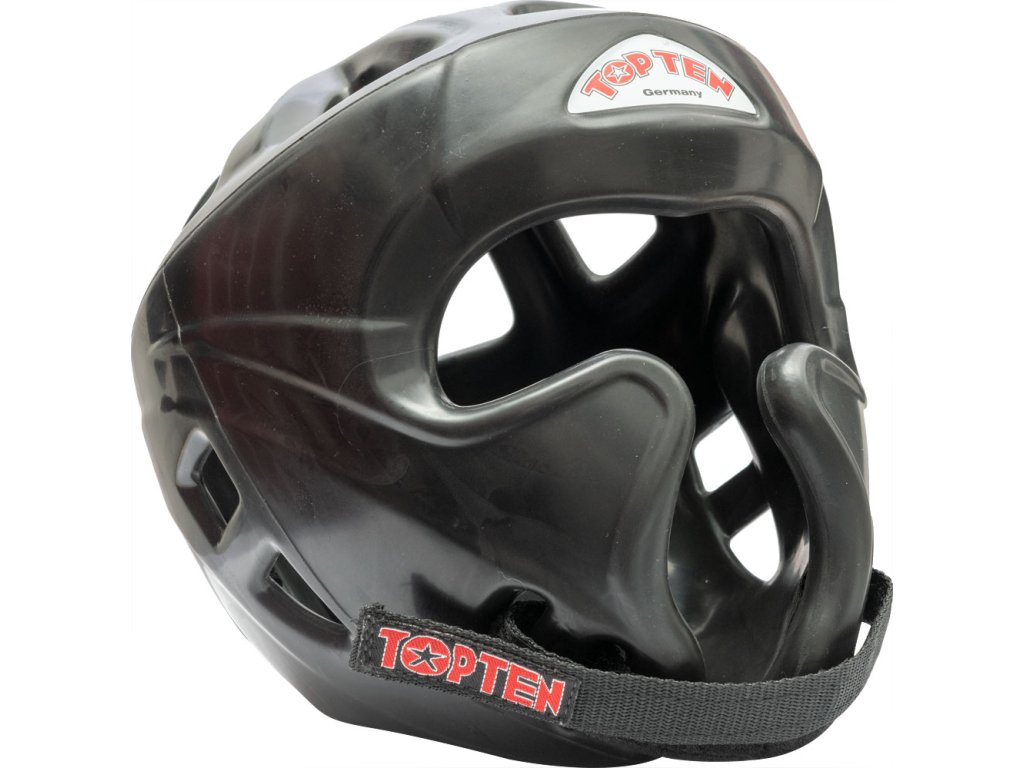 Chránič hlavy "Training" s chráničom lícnych kostí - čierny, veľkosť M (Size M, Color Black, Gloves cut Without Label)