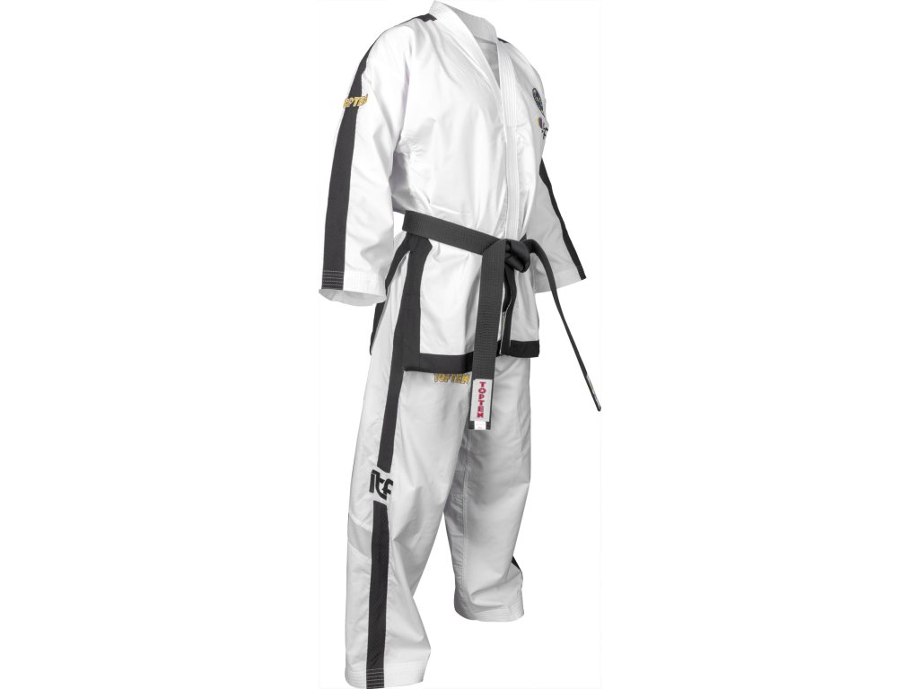 Taekwon-Do Instructor Dobok “Premium Gold” (4th - 6th Dan) (ITF approved) - white, size 160 cm (Color White, Size 160 cm)