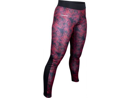 Leggings, tights “Flowers” - black-red, size XS (Size XS, Color Black - Red, Gloves cut Without Label)