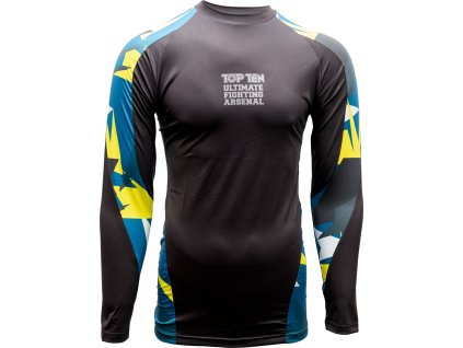 Rash Guard “Jungle” - long sleeve, blue-yellow, size S (Size S, Color Blue - Yellow)
