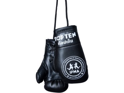 Mini boxing gloves “IFMA” - black (Color Black, Gloves cut Without Label)