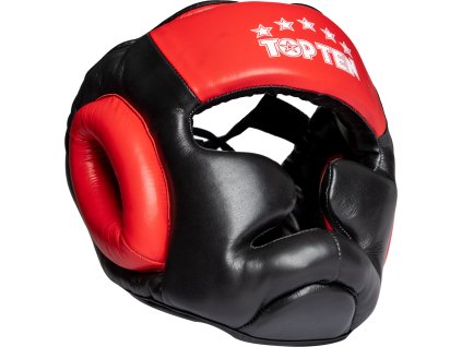 Head Guard for sparring with chin and cheekbone protection - black-red, size S-M (Size S-M, Color Black - Red)