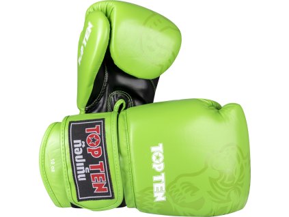 Sparring gloves “Ajarn” - 10 oz, green (Color Green, Gloves weight 10 oz, Gloves cut Standard)