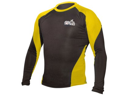 Rash Guard - long sleeve, black-yellow, size XXL (Size XXL, Color Black - Yellow, Gloves cut Without Label)