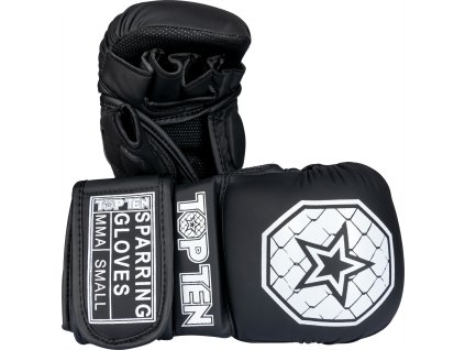 MMA sparring gloves “Contender” - black, size S (Size S, Color Black)