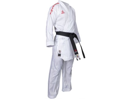 Karate Gi “Air Deluxe” - 150 cm, with shoulder embroidery in red (Color White - Red, Size 150 cm, Gloves cut Without Label)