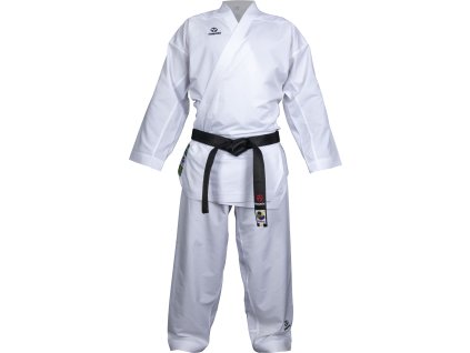 Green Karate-Gi “Premium Kumite” (WKF approved) - white, with white embroidery, size 160 cm (Color White - White, Size 160 cm)