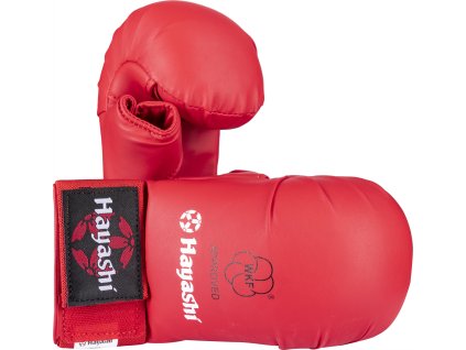 Karate fist protector “TSUKI” with thumb (WKF approved) - red, size S (Size S, Color Red)