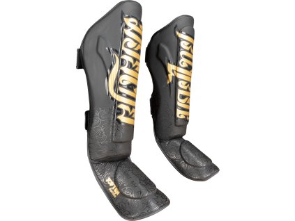 Shin- and Instep Guard “Nong Han” - black-gold, size XS (Size XS, Color Black - Gold, Gloves cut Without Label)