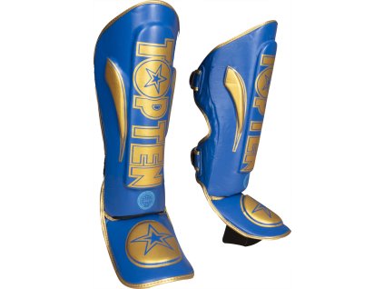 Shin- and Instep Guard “Star Light WAKO” - blue-gold, size XS (Size XS, Color Blue - Gold)
