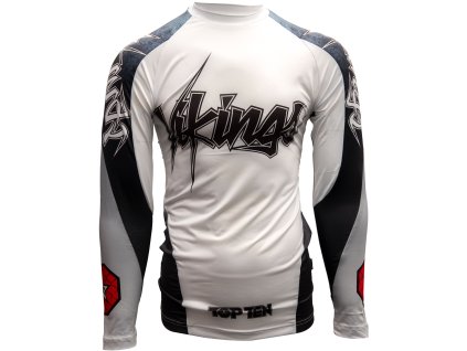 Rash Guard “Vikings” - long sleeve, white, size XL (Size XL, Color White)