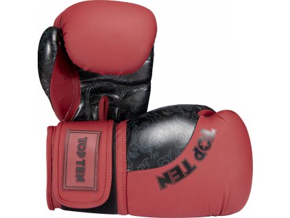 Boxing gloves “Dragon” - 10 oz, red-black (Color Red - Black, Gloves weight 10 oz, Gloves cut Without Label)