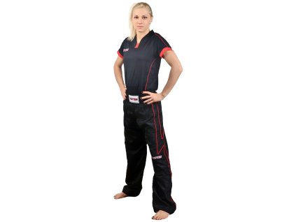 Kickboxing pants - size L = 180 cm, black-red (Size L, 180 cm, Color Black - Red)