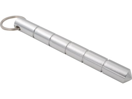 Kubotan with a sturdy steel tip - silver (Color Silver)