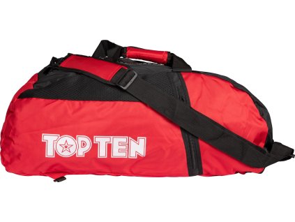 Backpack-Sportsbag-Dufflebag combination “Hexagon” - 55 cm x 29 cm x 27 cm, black-red (Color Black - Red, Dimensions 55 cm x 29 cm x 27 cm)