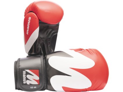 Boxing gloves “wave” - black-red, 10 oz (Color Black - Red, Gloves weight 10 oz, Gloves cut Standard)