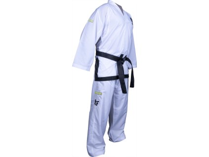 Taekwon-Do Master Dobok “Green” - white, size 150 cm (Color White, Size 150 cm, Gloves cut Without Label)