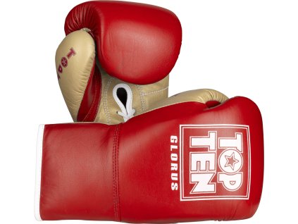 Boxhandschuhe “GLORUS” - red-gold, 10 oz (Color Red - Gold, Gloves weight 10 oz, Gloves cut Standard)