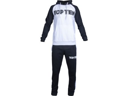Tracksuit “Cotton” - black-white, size XS (Size XS, Color Black - White, Gloves cut Without Label)