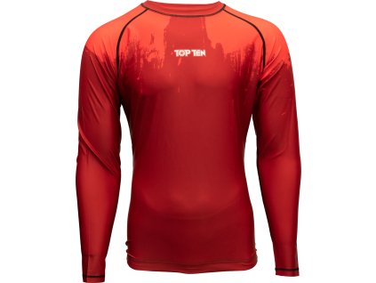 Rash Guard “Power Ink” - red, size S (Size S, Color Red)