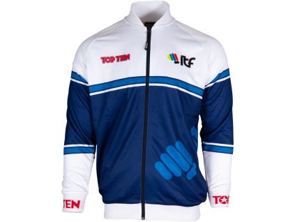 Training jacket “ITF Synergy” - white-blue, size XS (Size XS, Color White - Blue, Gloves cut Without Label)
