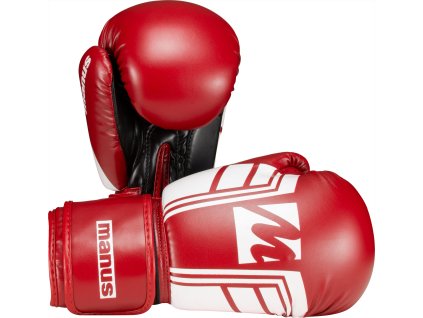 Boxing gloves Manus “WAKO ProGrip” - 10 oz, red-white (Color Red, Gloves weight 10 oz, Gloves cut Standard)