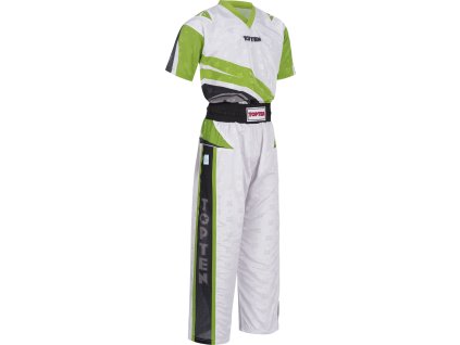 Kickboxing uniform “Urban Arts” - white-green, size 130 (Size 130, Color White - Green, Gloves cut Without Label)
