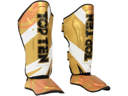 Shin- and Instep Guard “Urban Arts” - gold-white, size M (Size M, Color Gold - White, Gloves cut Without Label)