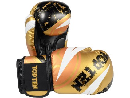 boxing gloves “Urban Arts” - gold-white, 10 oz (Color Gold - White, Gloves weight 10 oz, Gloves cut Without Label)