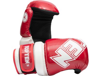 Pointfighter "Glossy Block" - červeno-biely, veľkosť S (Size S, Color Red - White, Gloves cut Without Label)
