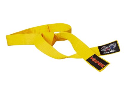 Karate belt “KAMPFKATZEN” - yellow (Color Yellow, Gloves cut Without Label)