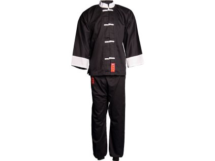 Kung-Fu Uniform with Sash - black, size 130 cm (Color Black, Size 130 cm, Gloves cut Without Label)