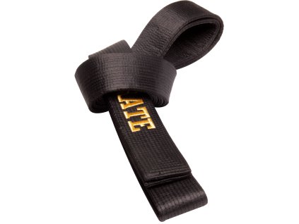 Shiny Karate belt with box (with embroidery) “KARATE” - black, size 260 cm (Color Black, Size 260 cm)