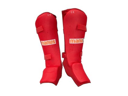 Shin Guard for Thaiboxen, K1 und MMA - Junior, red (Color Red, Gloves cut Without Label)