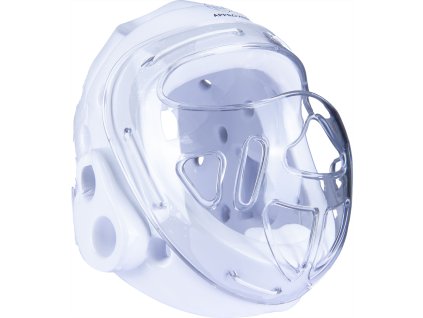 Head Guard with mask - white, size S (Size S, Color White, Gloves cut Without Label)