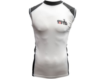 Rash Guard - sleeveless, white-black, size S (Size S, Color White - Black)